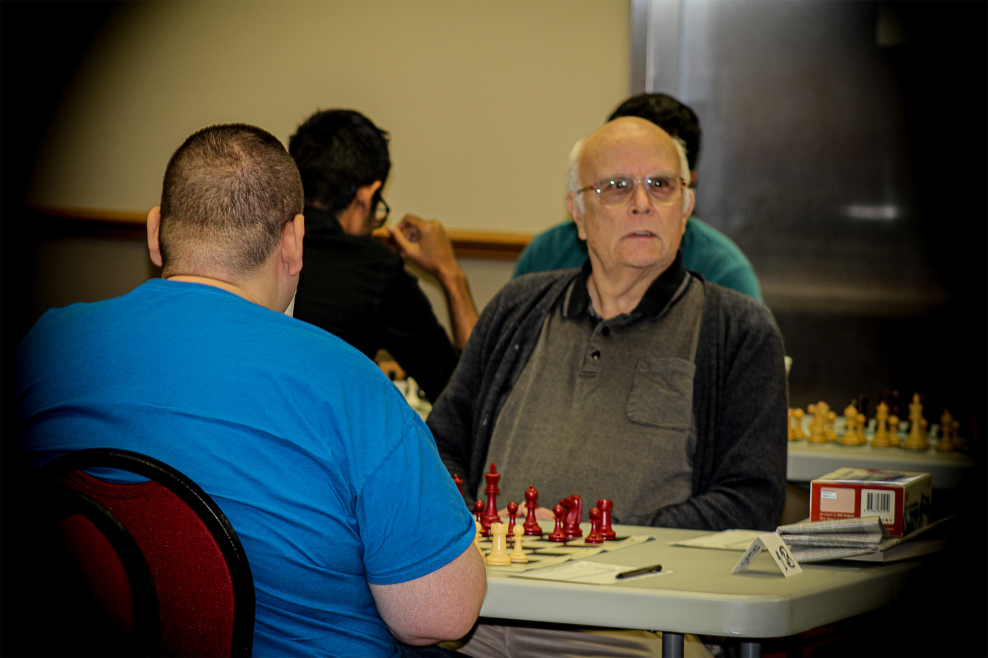Bill Sparks, from Tulsa was playing in his 4th RRSO.  He is ranked in the 84th Percentile for all USA chess players and in the 50th Percentile for all USA Seniors.  In Oklahoma he is ranked Number 62.  Photo by Sheryl McBroom.